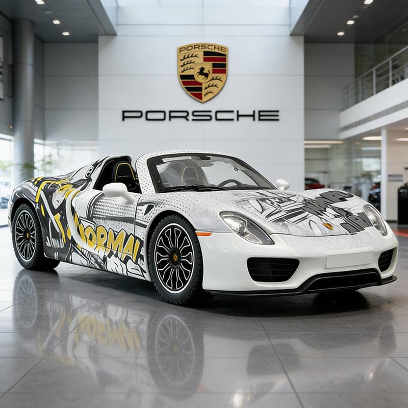1/24 Porsche 918 Spyder Supercar Alloy Car Model Sound and Light Pull Back Children's Toy Collectibles Birthday Gift