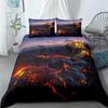 Volcano King Queen Duvet Cover Volcanic Eruption Bedding Set Fire Mountain Comforter Cover Natural Scenery Polyester Quilt Cover