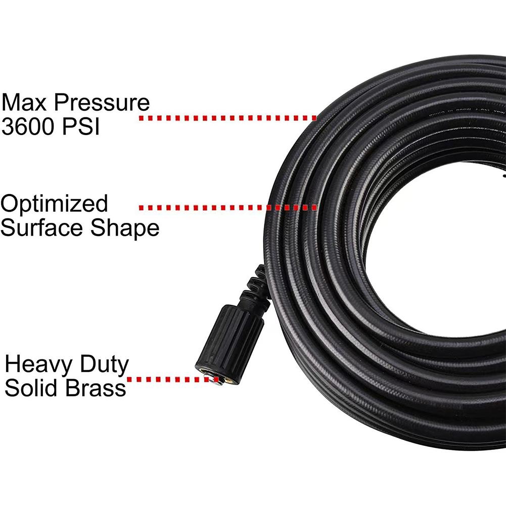 M22 Connector Pressure Washer Hose For Car Cleaning Rubber Construction Leak-proof Performance Steady Water Flow