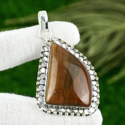 Pandantiv din Piatră Naturală Jasper Piele de Șarpe Roșie Argint Sterling 925 Pentru Fete