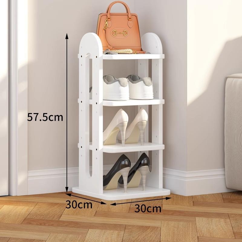 Adjustable Solid Wood Shoe Rack - Slim Entryway Organizer for Small Spaces Multi-Tier Storage Shelf for Dorms/Apartments &Closet