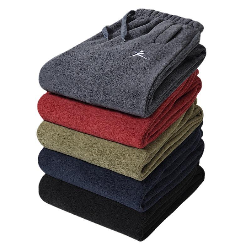 Men’s Spring/Autumn Fleece Sports Pants: Outdoor, Warm, Plus Size, Casual Trousers