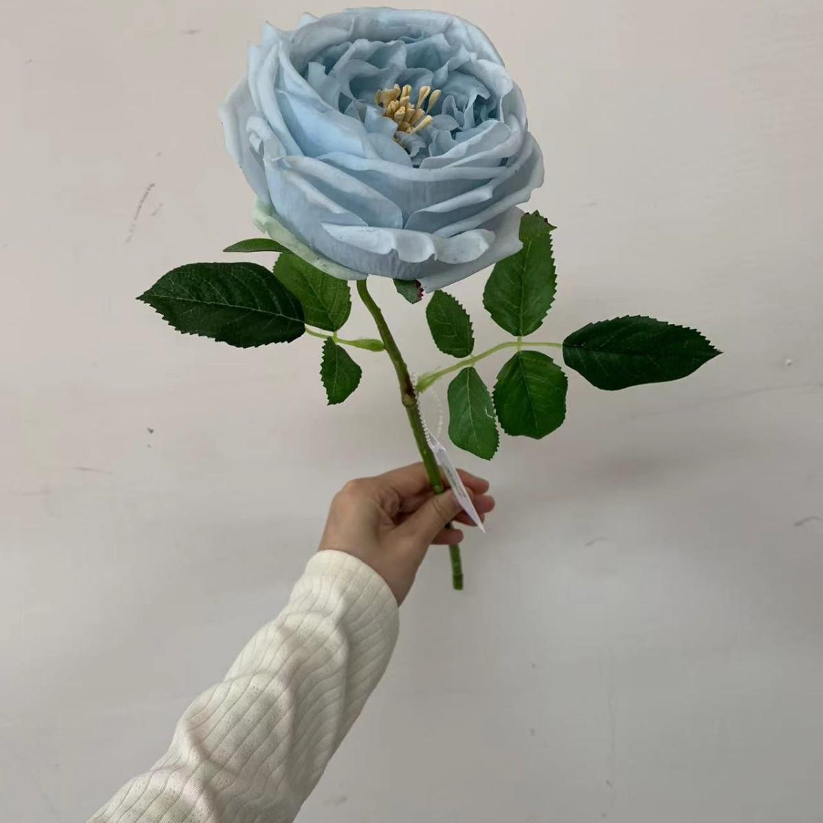 

Feel moisturized rose ins wind simulation bouquet photo props crimped tea rose austin rose simulation flower синій