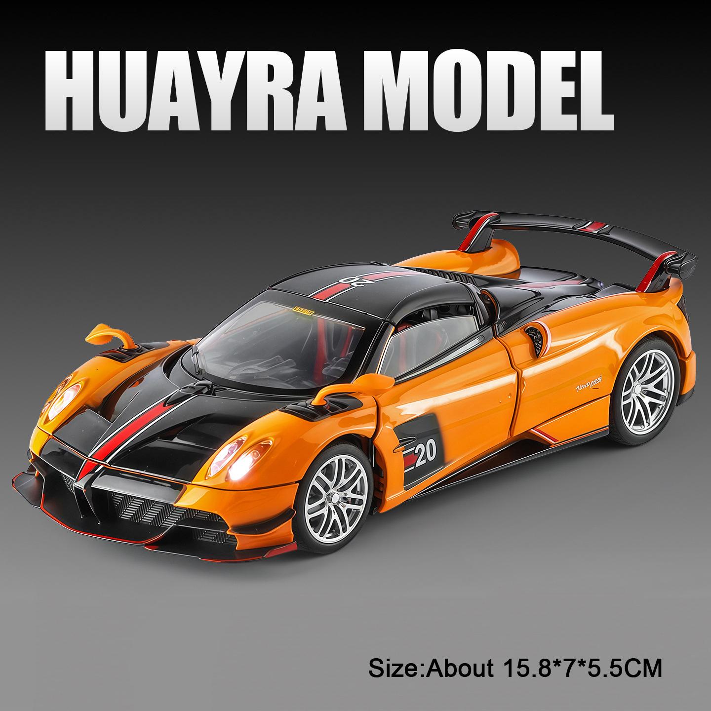 

1:32 Huayra BC Dinastia Sports Car Model Toy Music Light Pull Back Metal Diecast Vehicle Supercar Models Hobby Collection Gifts