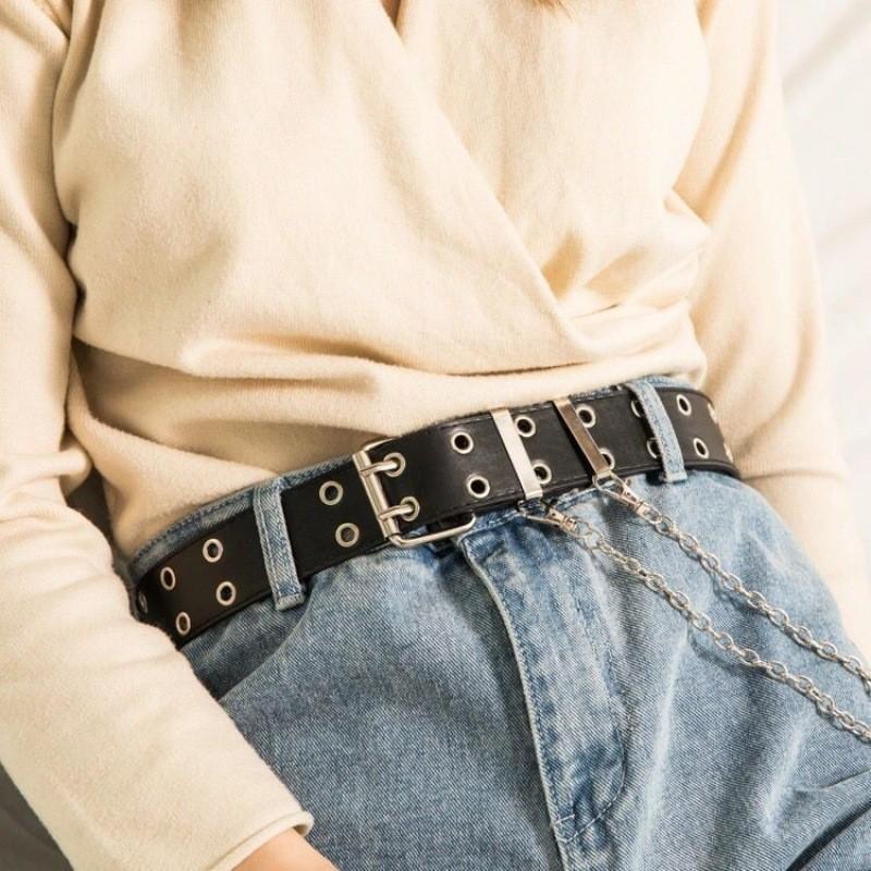 Stylish Metal Hollow Women's Belt For Students Fashionable Casual Denim Accessory