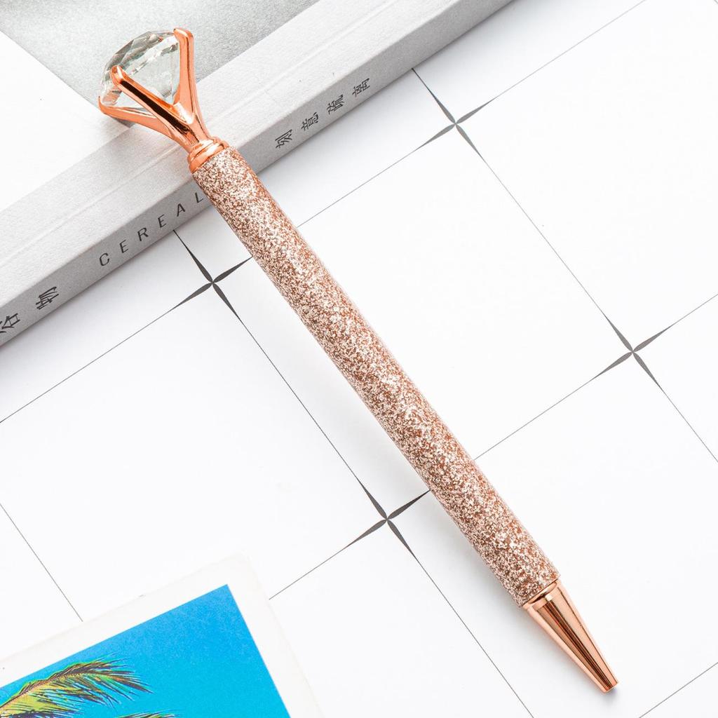 Diamond-Studded Large Crystal Ballpoint Fountain Pen: Elegant Signature Pen, Ideal for Office or Student Gifts