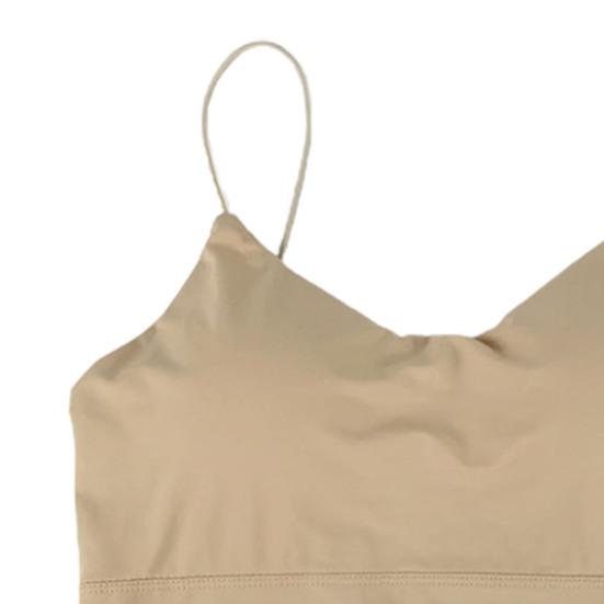 Women Bra Vest Seamless Padded Wireless Spaghetti Strap Full Cup Solid Color Summer Camis Tank Top