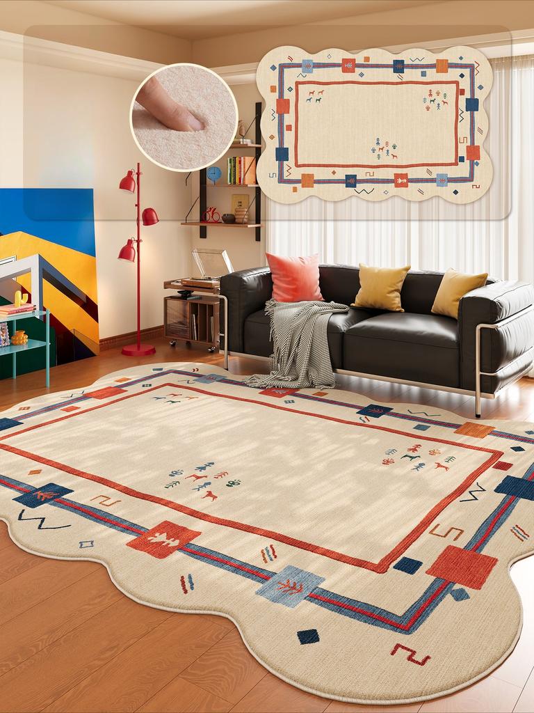 Dopamine Color Carpets for Living Room Large Area Bedroom Decor Irregular Carpet Fluffy Soft Floor Mat Thick Plush Cloakroom Rug