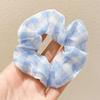 Fresh Blue White Polka Dot Hair Tie Women Cute High Elastic Hair Ring Fashion Hair Accessories