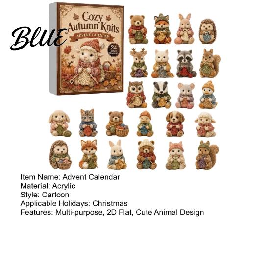 Miniature Animal Collection Knitting Advent Calendar 24 Acrylic Ornaments Cozy Autumn Knits Daily Surprise Calendar Cute Ornaments for Christmas