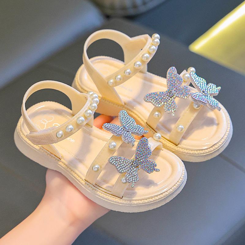 

Girls Non-slip Soft Sole Sandals - Summer Bow Princess Sweet Style Size 27, 17cm білий