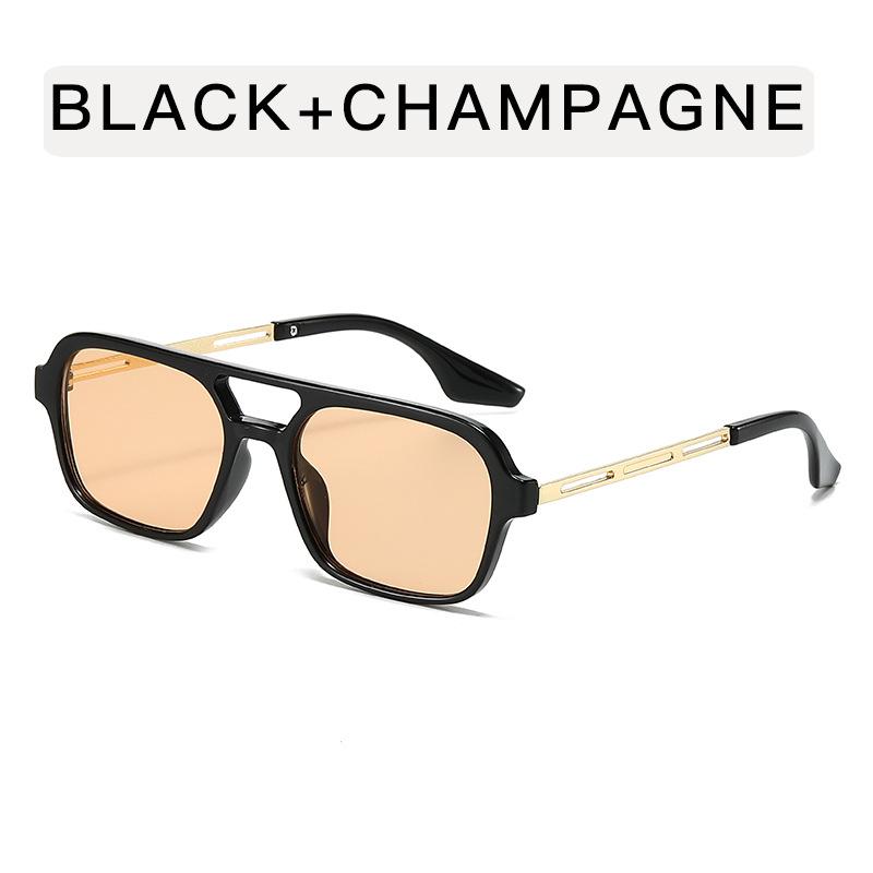 European American Style Men's Sunglasses Square Shape Double Bridge Sun Glasses for Women Vintage Classic Female Glasses