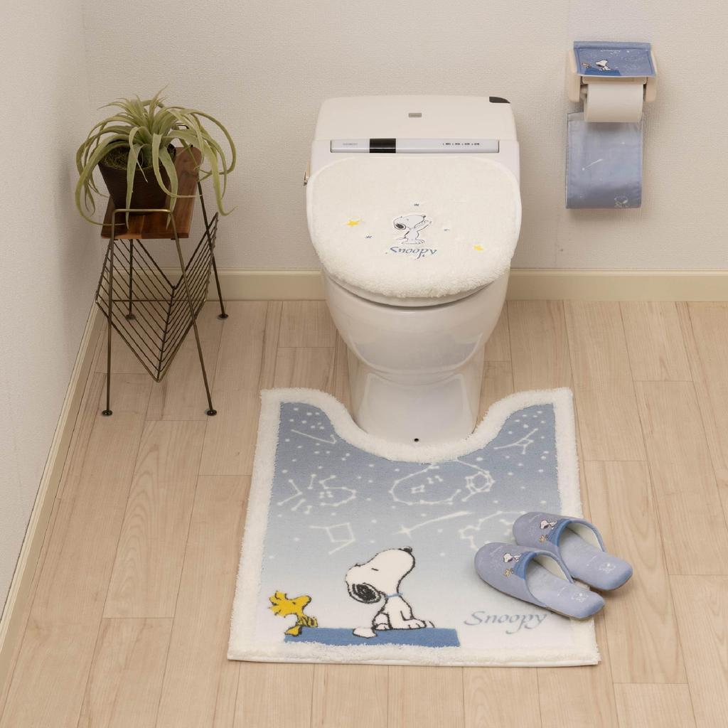 Senko Snoopy Toilettensternenhimmel Snoopy Toilette Ca. 80 x 60 Blau Charakter und Tier 31417 Zubehör, Matte, Lang, cm, Grau, Design,