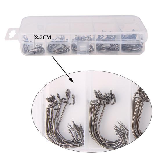 50Pcs Fishhook with Storage Box Rustproof Corrosion Resistant Easy to Use Barbed Carp Fishing Hook Outdoor Fishing Gear