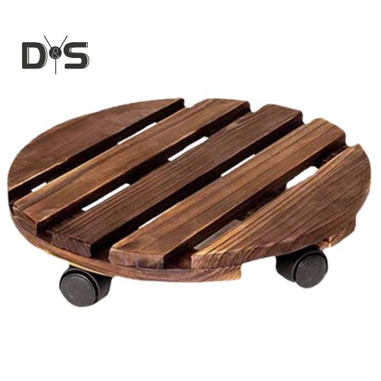 

Дерев яна підставка для рослин з колесами, вантажопідйомність 40 кг. Багатоцільова підставка для квіткових горщиків Caddy з фіксованими коліщатками на 360° для використання в приміщенні та на вулиці L