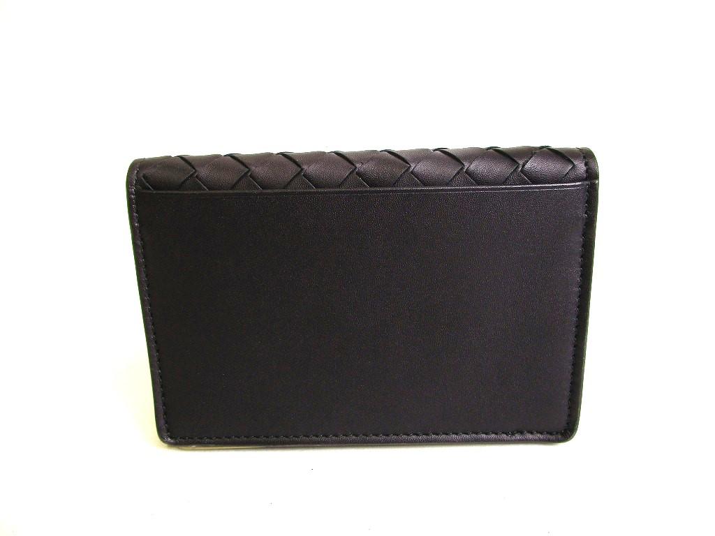 Подлинная визитница BOTTEGA VENETA Intrecciato из черной кожи #a063, восстановленная