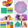 Big Pop It Fidget Toy Bunte Seifenblasen Sensorisches Quetschspielzeug Stressabbau für Kinder