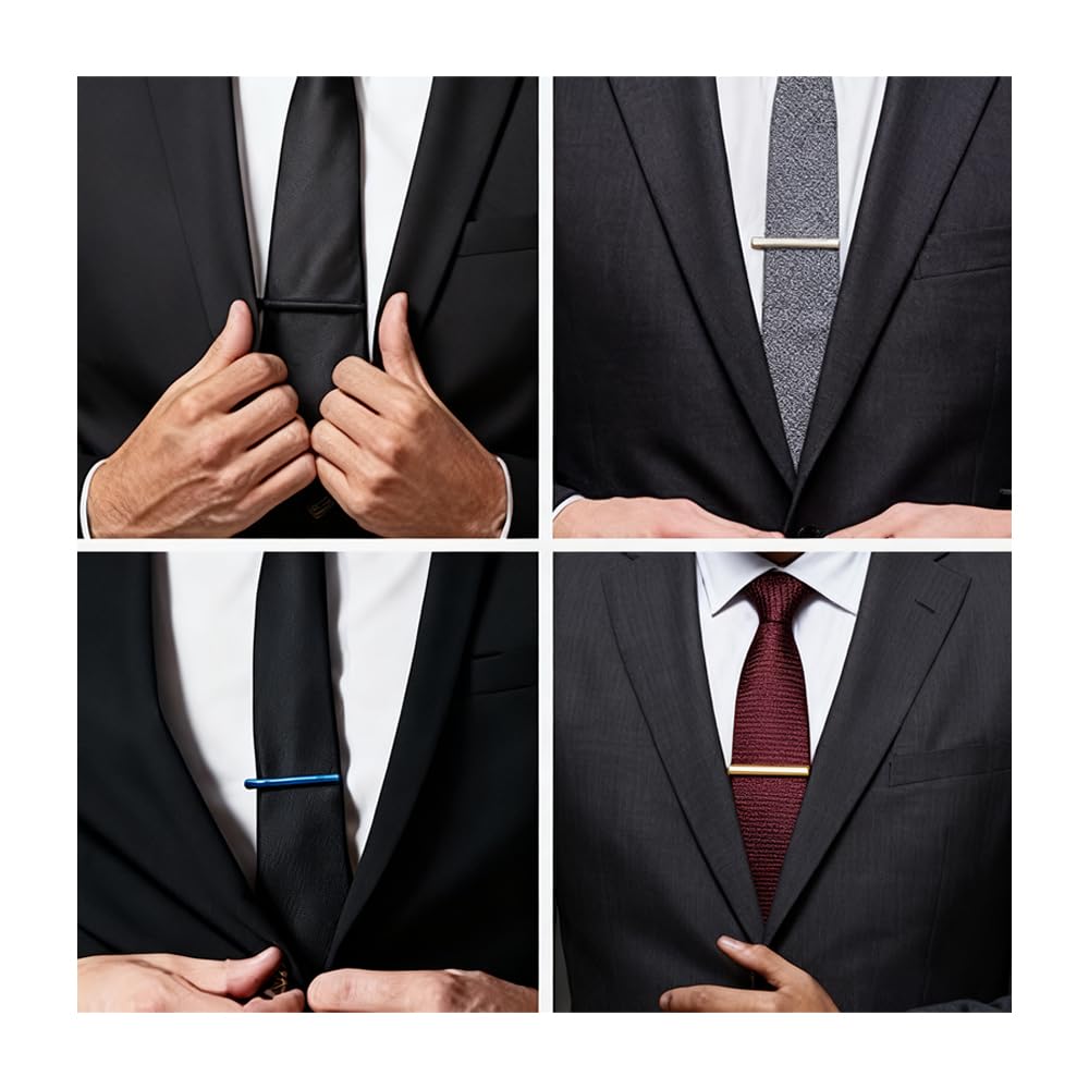 tie clip set of perfect for everyday and a great High-quality 4, work, men's accessories, gift.