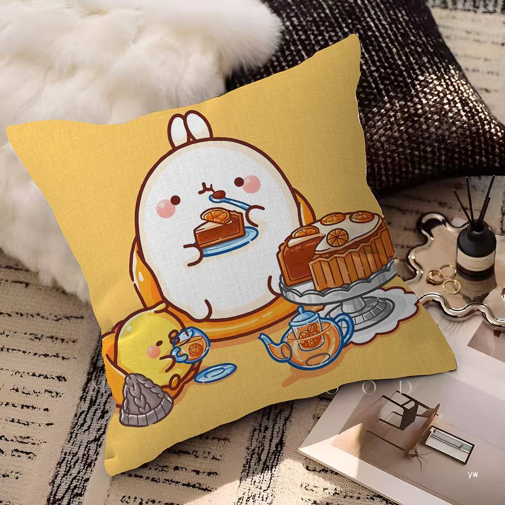 Cartoon Cute M-Molang Maple Design Cushion Cover Happy Autumn Harvest decor Holiday Decorati Pillow Cover