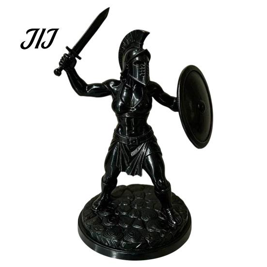 Detailed Muscle Armor Figurine 3D Printed Female Gladiator Statue, Spartan Woman Warrior with Collectible Statue Shield, Historical Desktop