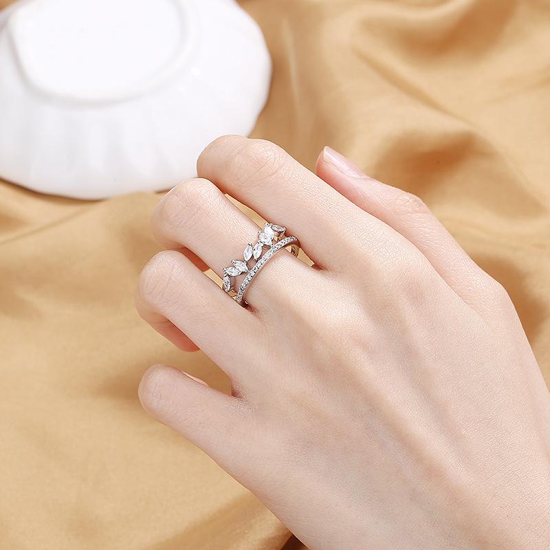Lindon Classic Copper Alloy Zircon Ring Ladies Jewelry Wedding Promise Party Gift