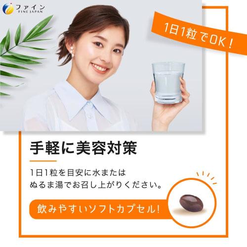 FINE JAPAN Ceramide UV Protection Supplement with L-Cystine, Vitamin C, Vitamin E, and Job's Tears Extract, Made In Japan, 35-Day Supply X 2 Bottles