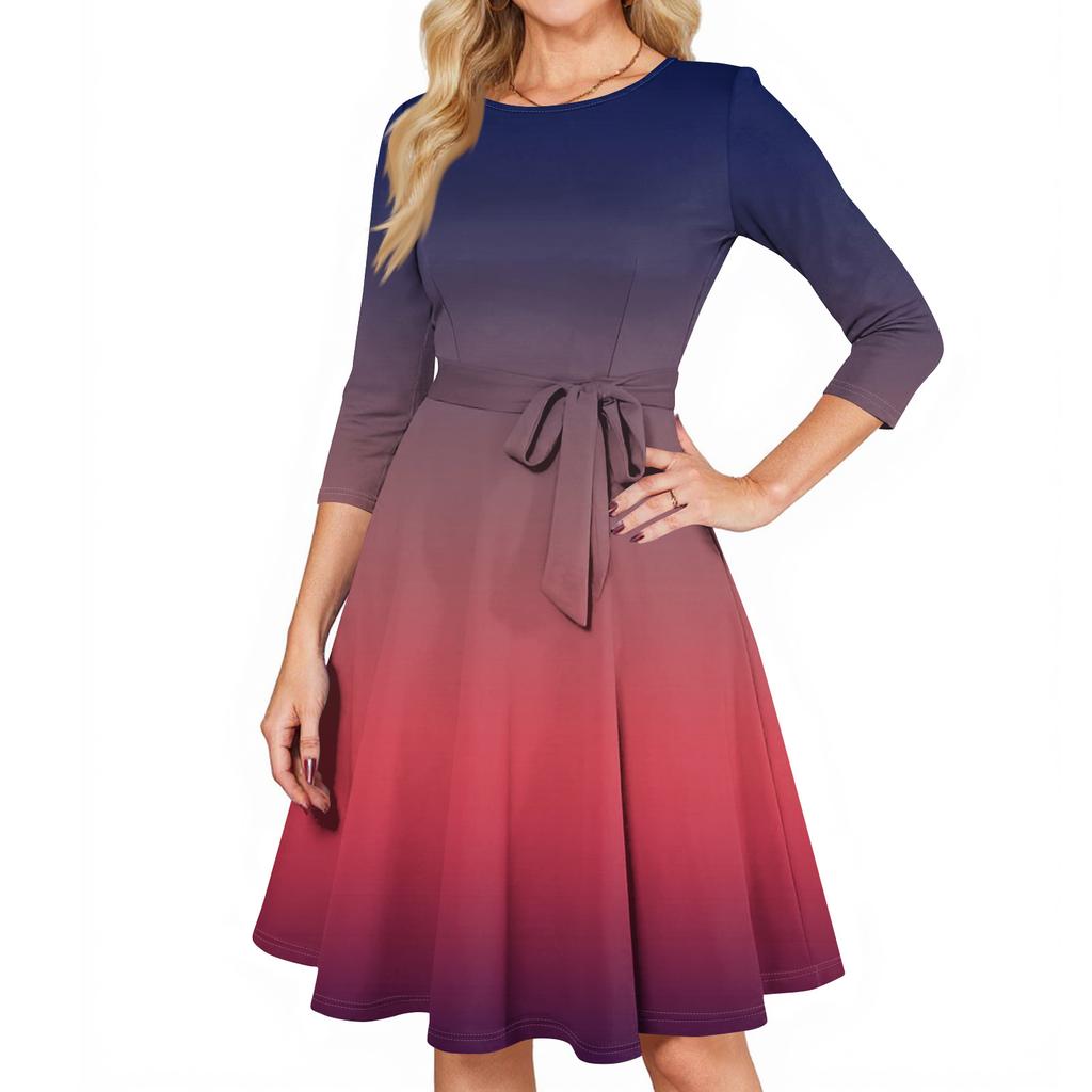 Women's Cocktail Dresses 3/4 Sleeve Vintage Wedding Guest Dress