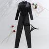 Sexy Damen-Body mit Spitzenstickerei, Rundhalsausschnitt, transparent, lange Ärmel, modisches, leichtes und atmungsaktives Dessous-Top zum Drunterziehen