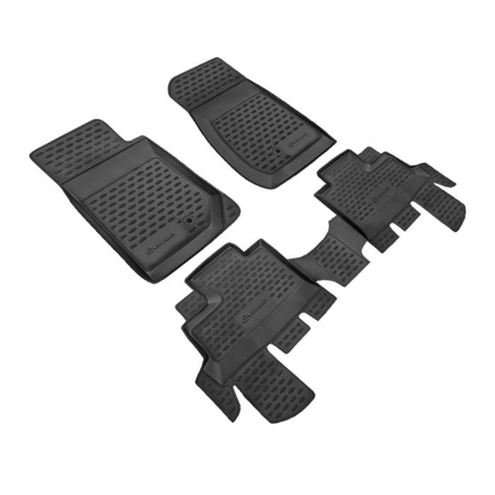 Tapis De Sol En Caoutchouc 3D - J&J AUTOMOTIVE - Jeep Wrangler 2007-2018 - Noir - Sur Mesure - Antidérapant