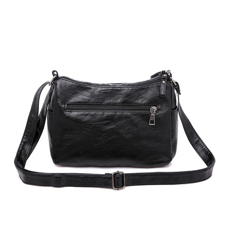 2023 Korean Style Soft PU Leather Multi-Layer Shoulder Bag - Large Capacity, Fashionable, Versatile Women's Messenger Bag