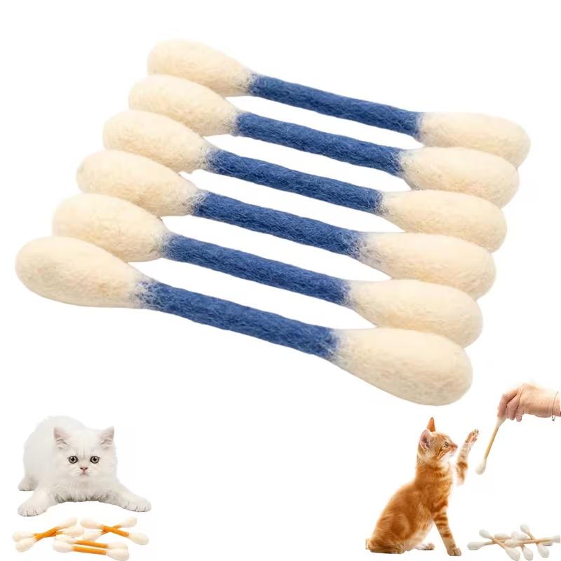 6 ks Kreativní Velký Bavlněný Tampon ve Tvaru Kočičí Tráva Hračka pro Koťata Broušení Kousací Tyčička Odolná Čištění Zubů Broušení Kočičí Hračky