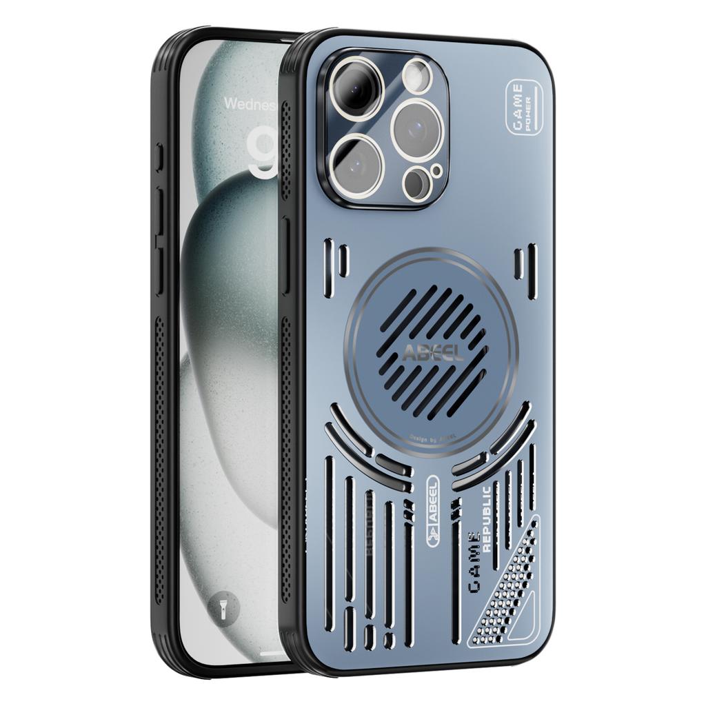 ABEEL For iPhone 13 Pro Magnetic Case Aluminium Alloy+PC+TPU Hollow Heat Dissipation Phone Cover