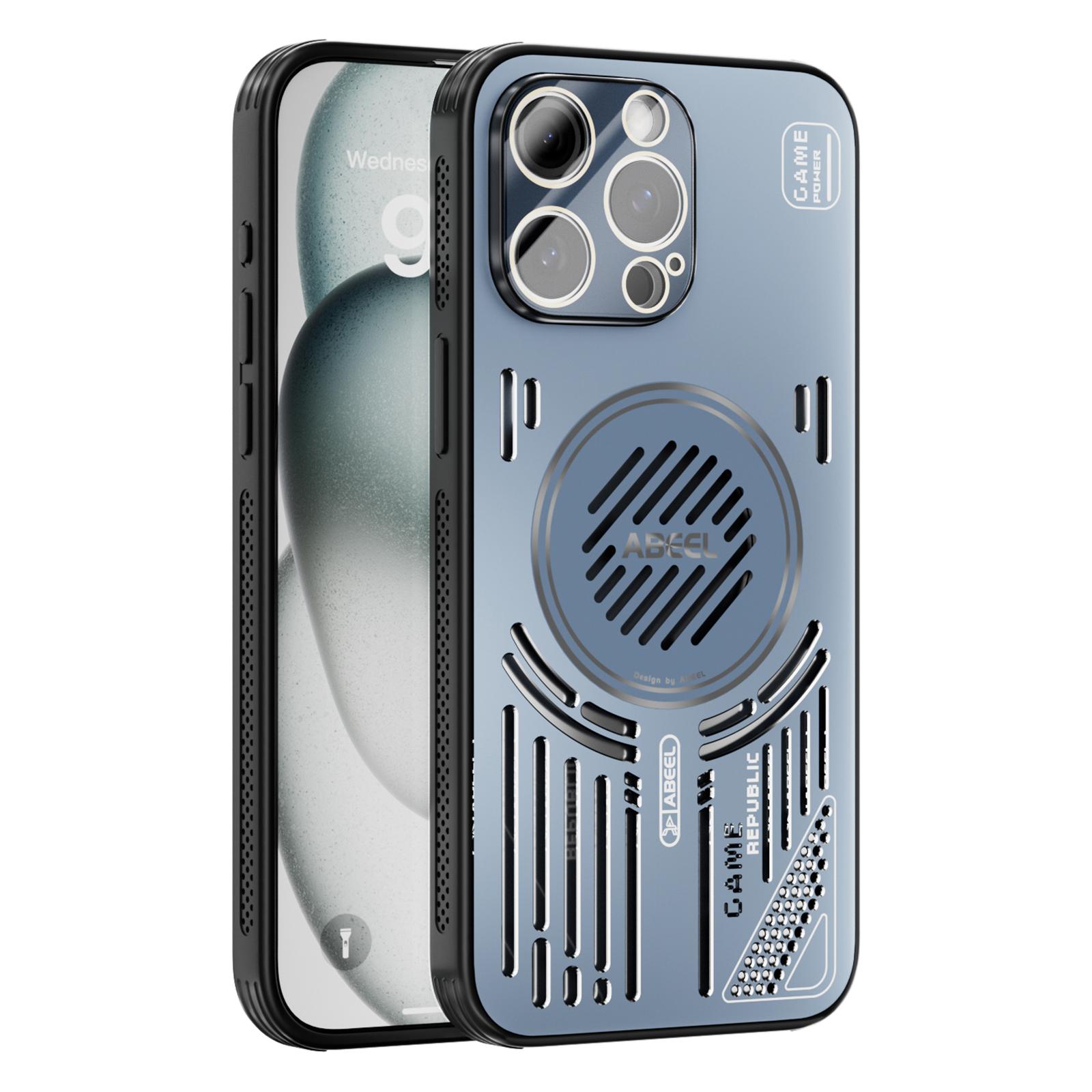 ABEEL For iPhone 13 Pro Max Magnetic Case Aluminium Alloy + PC + TPU Hollow Heat Dissipation Phone Cover B