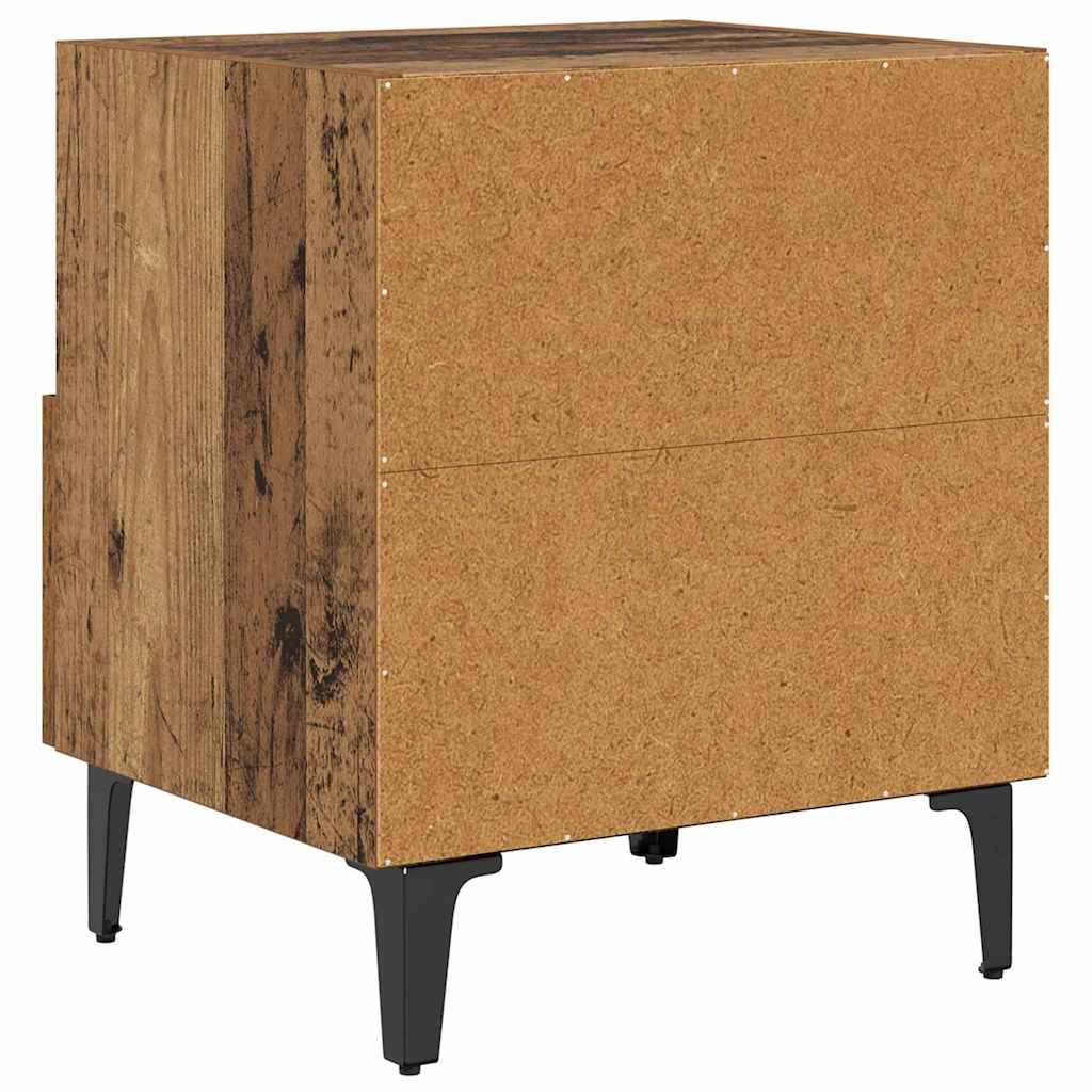 Nightstand Set of 2 Reclaimed Wood Look 40 X 35 X 47.5 Cm Engineered Wood