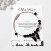 Bracciale Pendente Farfalla Fatto a Mano Cordino Intrecciato Catena da Mano Regolabile Braccialetto con Cordino Pietra Naturale Bracciali Gioielli da Festa