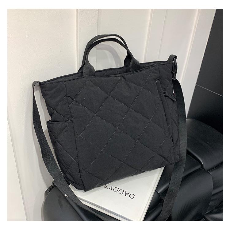 Spring and summer new casual fashion tote bag soft bag Japanese large capacity lightweight shoulder messenger bag shopping bag