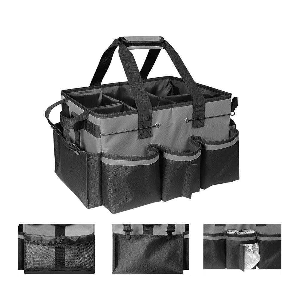 Grand Organisateur de Produits de Nettoyage avec Poignée Sac Tote Organisateur de Nettoyage Séparateur Amovible pour Produits de Nettoyage - Personnel d'Entretien
