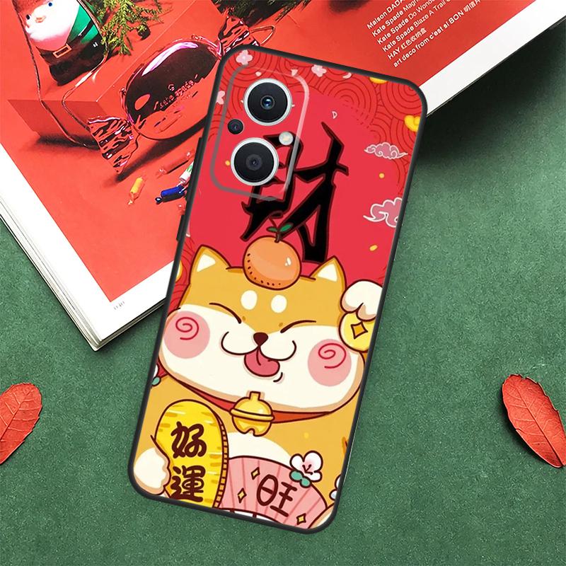 China cute lucky cat Case For OPPO Reno 10 11 12 13 14 Pro 11F 12F 13F 14F 7 8 Lite OPPO Find X9 X8 X5 Pro Cover