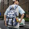 Schoolbag Cold Mist Blue Camouflage Graffiti Cool Tooling Wind Backpack Handsome Teenager Middle School Student Strong Durable Backpack