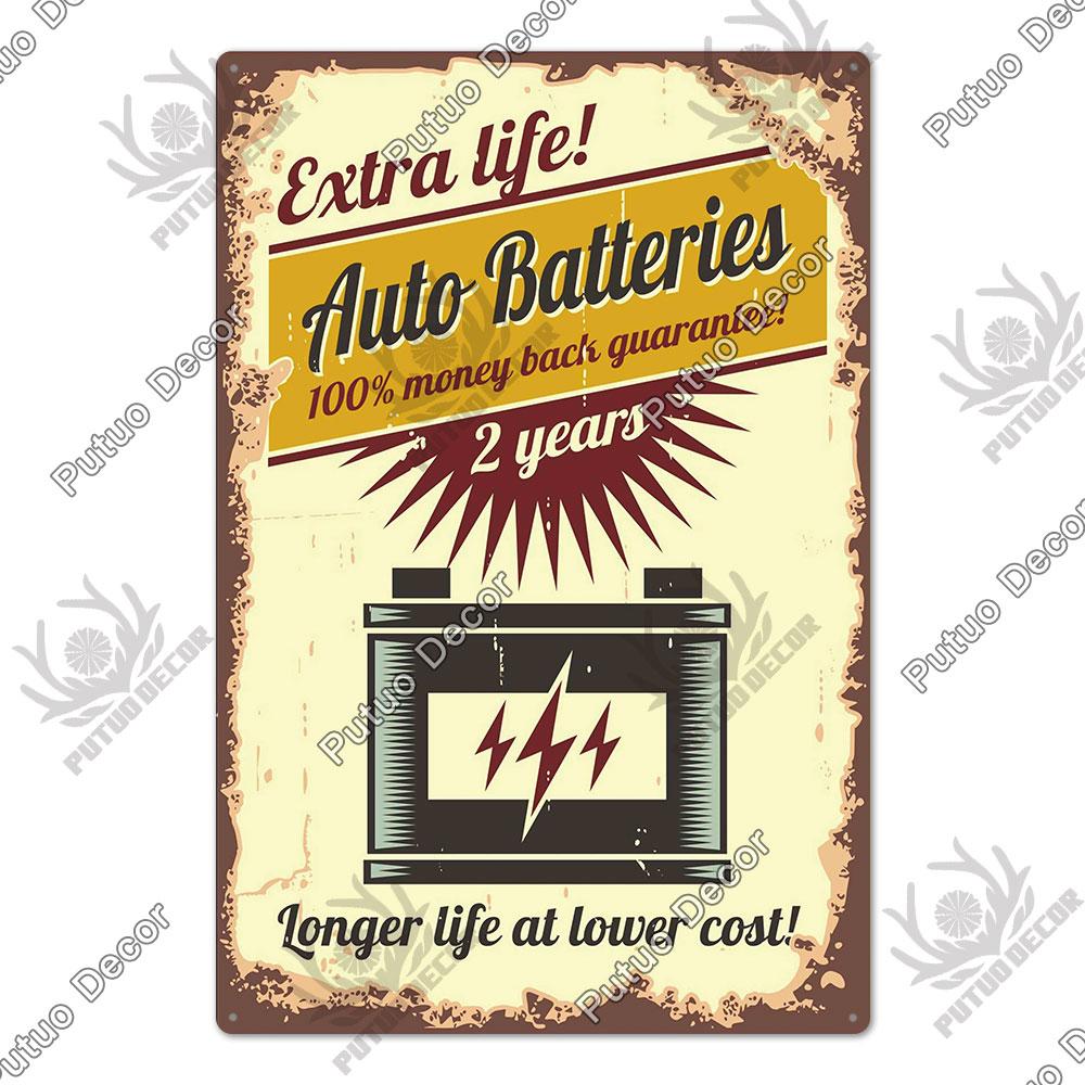Decor Tire Shop Vintage Tin Sign Plaque Metal Iron Plate Wall Adornment for Garage Gas Station Car Sale Repair Poster