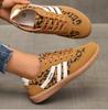 Women's Large-sized German Training Shoes Sports New Retro Two-tone Flat Single Shoes Flats C774