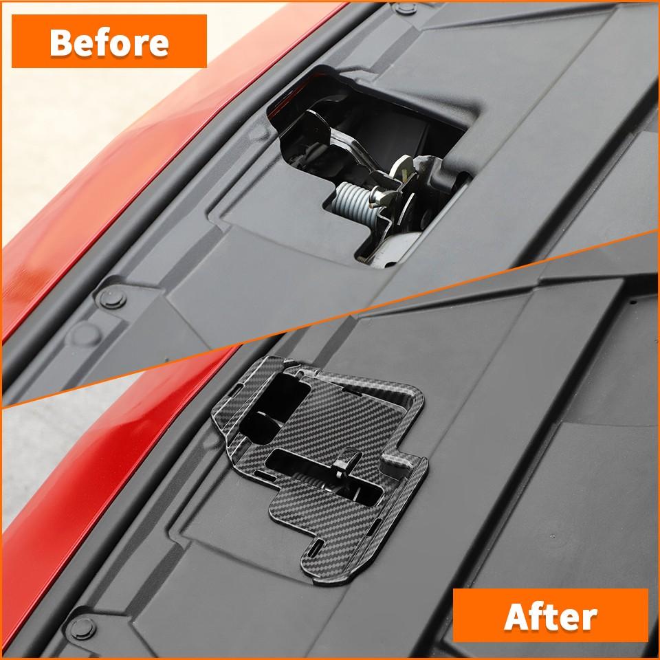 Carbon Fiber Engine Hood Lock Bolt Protector Cover for Ford Mustang 2024 2025 US
