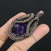 Amethyst Pendant Gemstone Jewelry, 999 Copper Wire Wrapped Pendant, Gift For Women Handmade Pendant