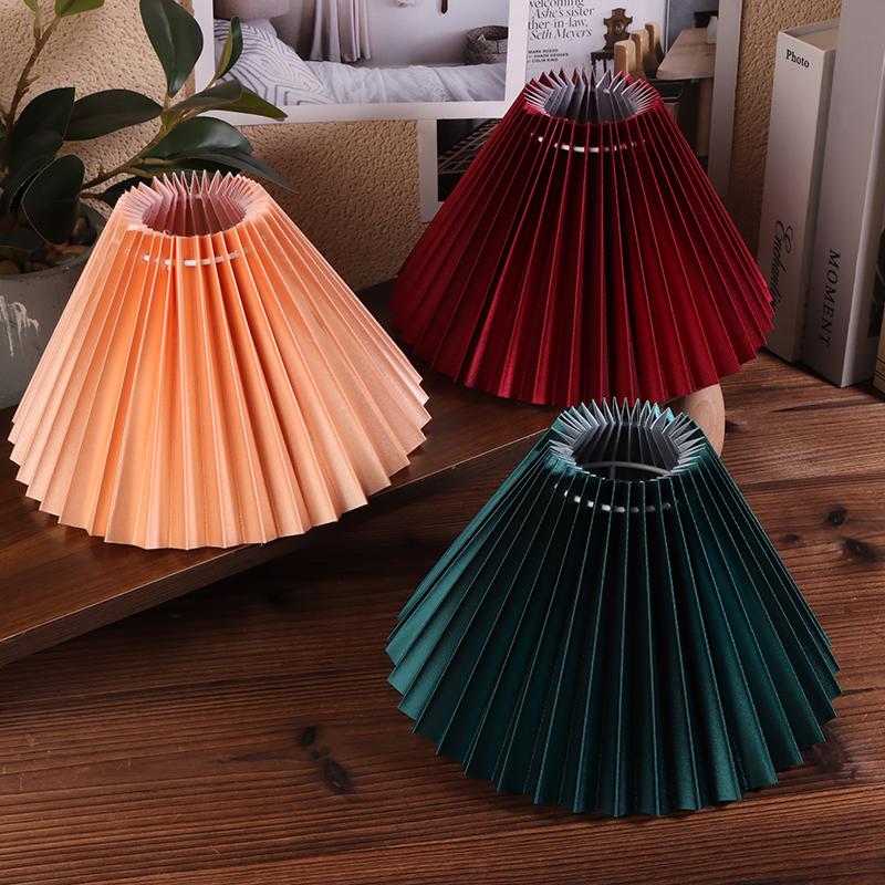 1 stk Takdekor Stoff Plissert Lampeskjerm Moderne Vaskbart Bordlampe Trekk DIY Retro Lysekrone Stofftrekk Stue Spisestue