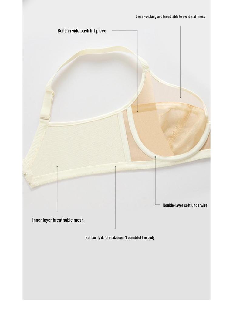 Sugar Grain Ultra-Thin Plus Size Bra: Enhances Bust, Gathers Underarm Fat, Prevents Sagging, Sexy Fit for Women