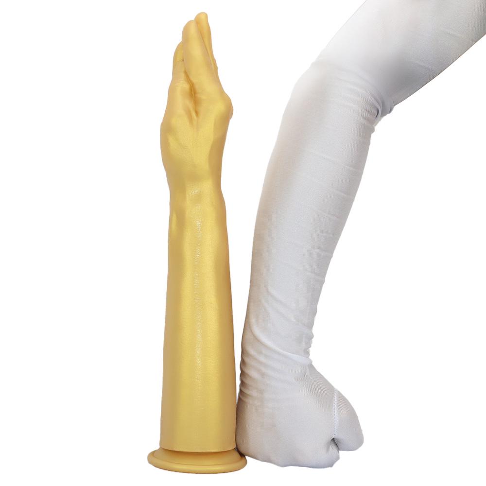 Plug Anale a Pugno in Silicone Dorato per Uomo - Dilatatore Extra Large Masturbatore Finto Braccio
