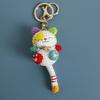 Animal Handwoven Cat Pendant Knitting Doll Cat Key Chain Creative Crochet Kitten Keyrings  Backpack