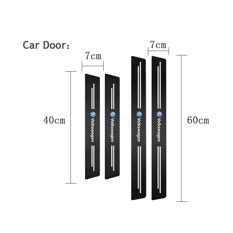 OPQ1 1/4/5Pcs Car Door Sill Scuff Plate Decor Carbon Fiber Stickers For Volkswagen VW Golf T5 Phaeton GTI Touran GTD CC Touareg ID3 R