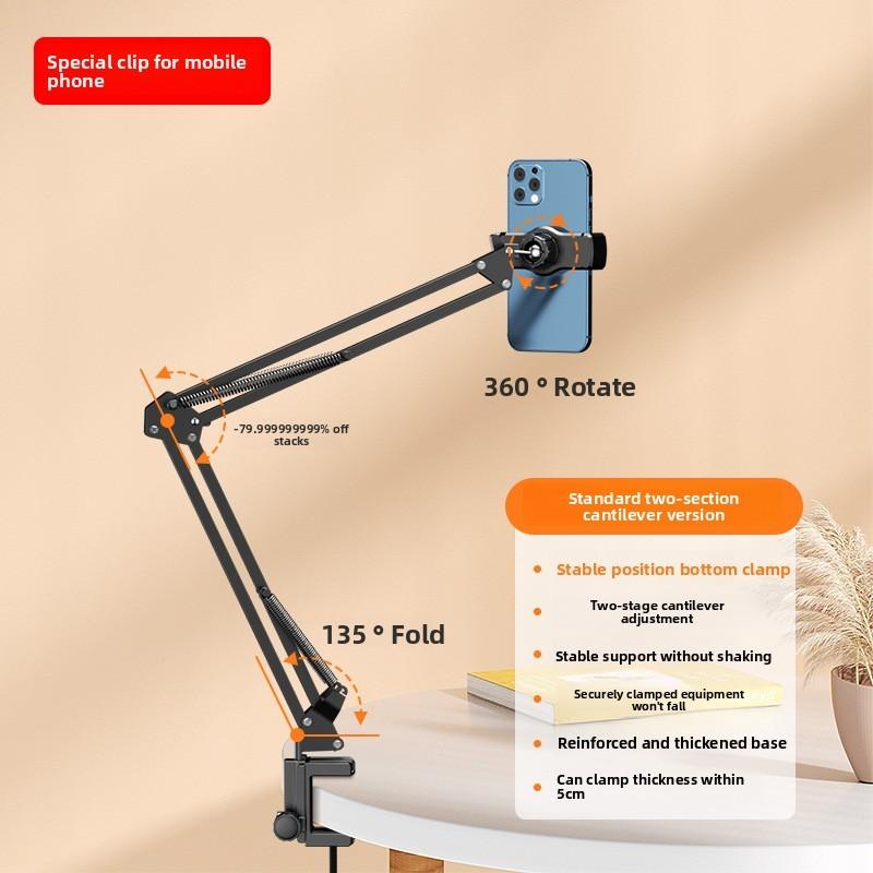 

Metal Bedside Smartphone Holder With Adjustable Mechanical Arm For Dorm Room Use Style A