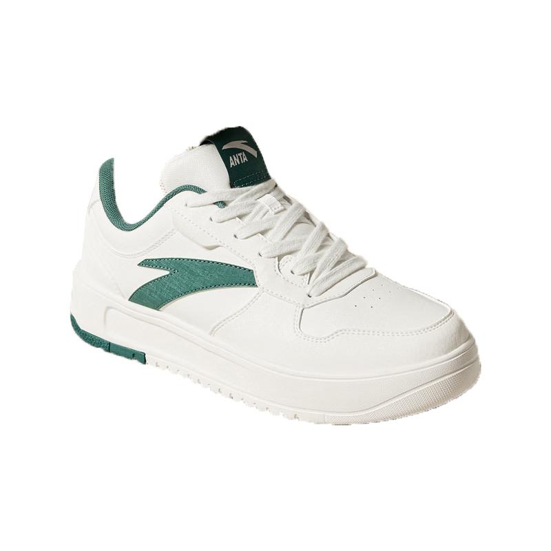 New Anta Durable Lightweight And Breathable Low-Top Skateboard Shoes Men's White Green 112448001R-1